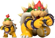Bowser playing the Nintendo Switch with his son