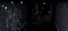 Foxy running down the hallway in FNAF 1