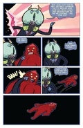 GOLB being punched by Hunson Abadeer in the Adventure Time comics.