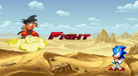 Classic Sonic vs Kid Goku Sprite Animation on Make a GIF