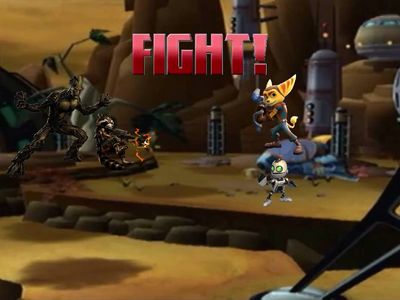 Ratchet and Clank VS Rocket and Groot FIGHT!