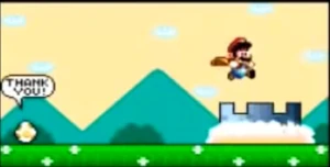 Mario stomping castle