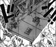 Pre-timeskip Zoro lifts a building