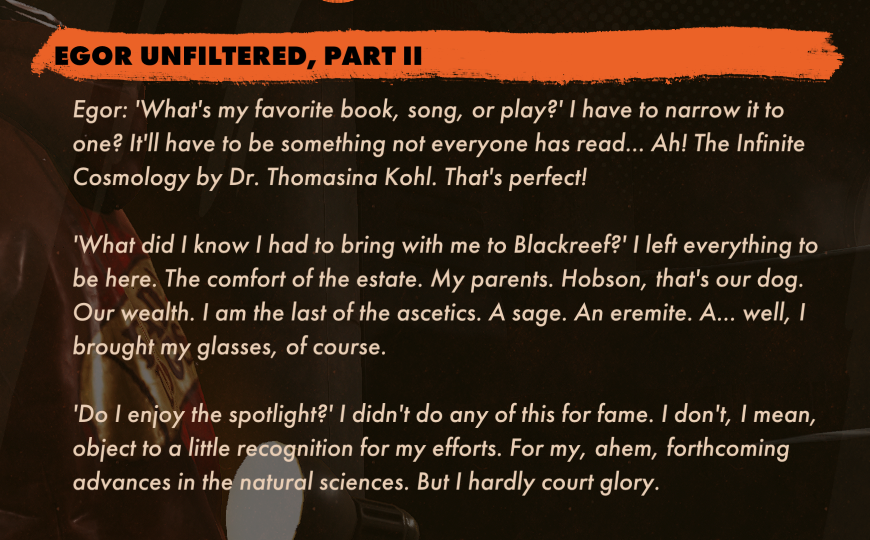Egor Unfiltered, Part II | Deathloop Wiki | Fandom