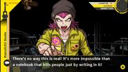 Kazuichi makes a reference to the Death Note in Danganronpa 2