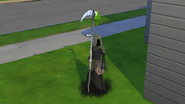 Grim Reaper from The Sims 4 with a chained notebook