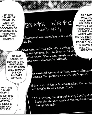 Rules Of The Death Note Death Note Wiki Fandom