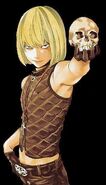 Mello holding a skull