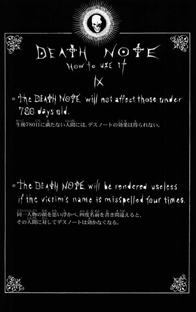 Rules Of The Death Note Manga Chapter Rules Death Note Wiki Fandom