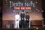 The three lead actors at Death Note: The Escape