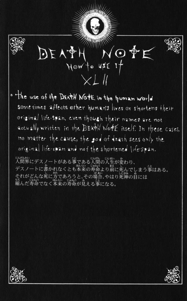 Rules Of The Death Note Manga Chapter Rules Death Note Wiki Fandom