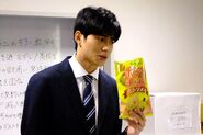 Promotional image of Tsukuru Mishima with consomme-flavored potato chips