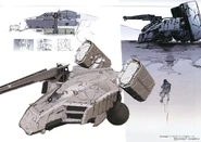 Concept with the side section of the ship showing the garage, private rooms and bridge.