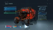 A truck deteriorated by the Timefall