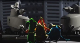 Everyone else looks up...