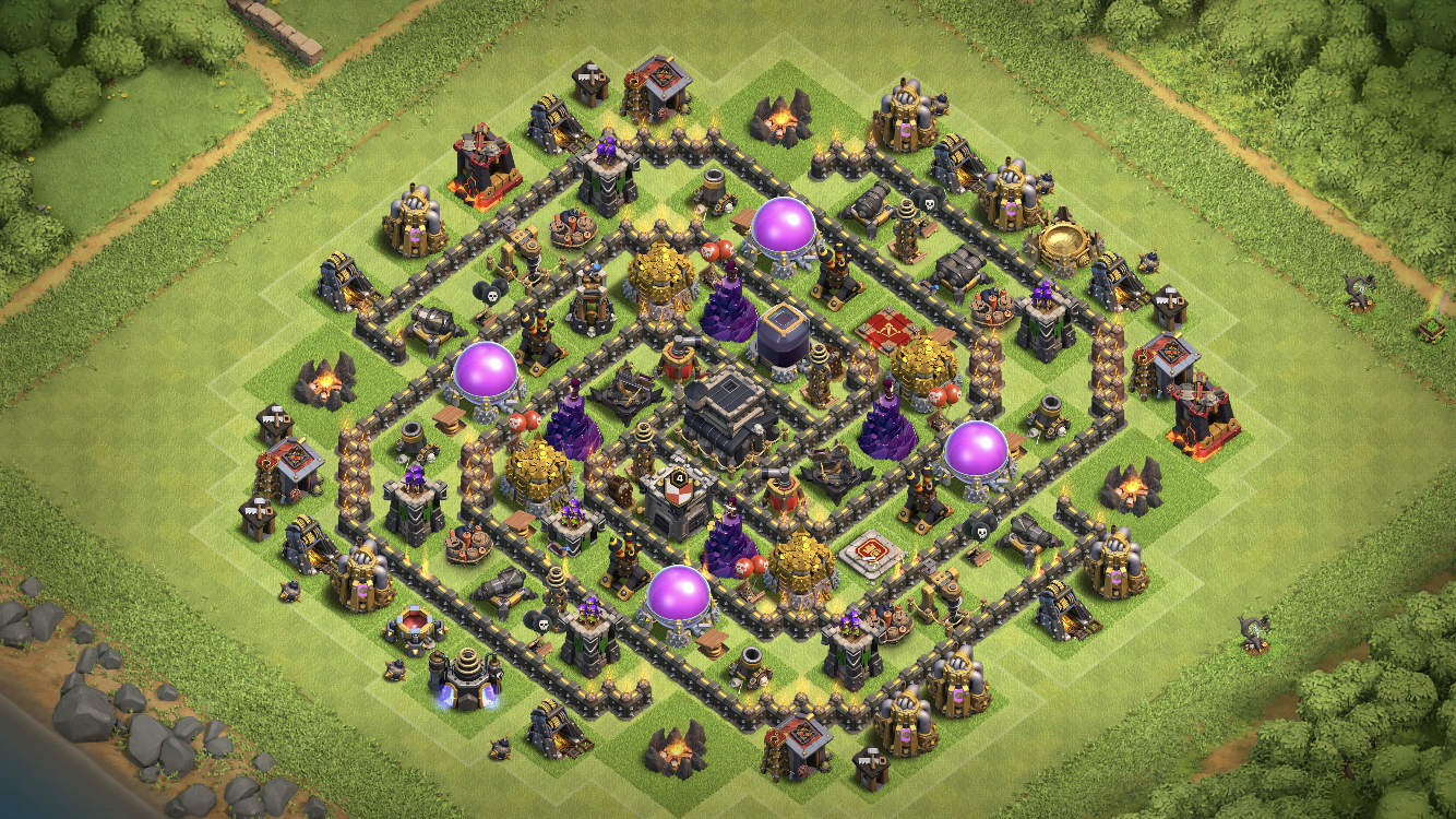 Do you think TH9 looks better with level 8 walls : r/ClashOfClans