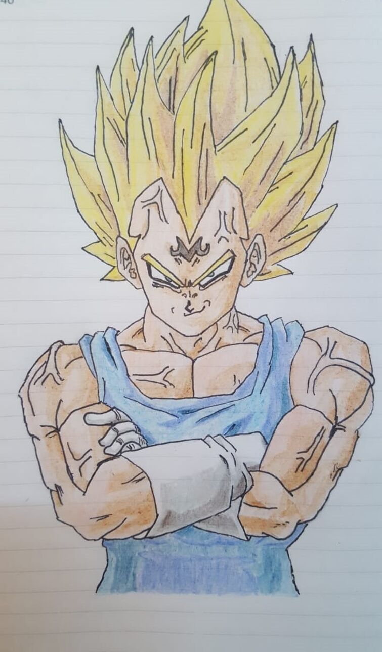 dragon ball z majin vegeta drawing