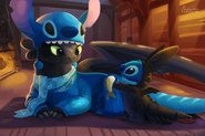 Stitch and toothless by tsaoshin-d7i57wg