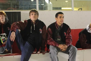 Dallas and Luke at Hockey practice.