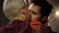 Tristan kissing Grant before they have sex.