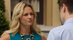 Mrs. Hollingsworth telling her son that she knows about her husband's affair.