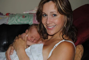 Mistysyn and her newborn son, Grayson