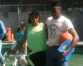 Bryant walking to school with Cindy