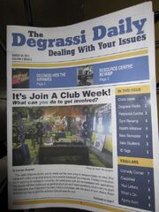 A shot of the front page of Degrassi Daily.