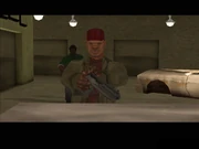 Emmet in der Mission  mit einer Desert Eagle