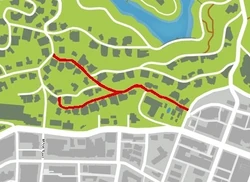 Die Straße auf der Karte