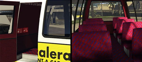 Detailansicht der Fahrgasttür und des Innenraums