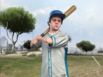 Ein etwas jüngerer und schlankerer Jimmy beim Baseballspielen