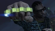 Ein Spieler mit einem Schlagring