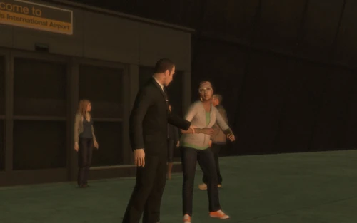 Ein <acronym title="Federal Investigation Bureau">FIB</acronym>-Agent nimmt Marta in Gewahrsam.