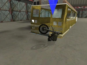 Kickstart, Motorrad steckt im Boden