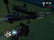 Während der Verfolgungsjagd durch den LS River