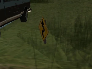 Ein Schild welches zu tief im Boden steckt.