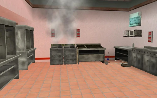 Küche eines Burger Shot in San Andreas