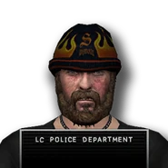 Simon Nashly, ein Mitglied des Gunthugs Motorcycle Club und ein Verbrecher