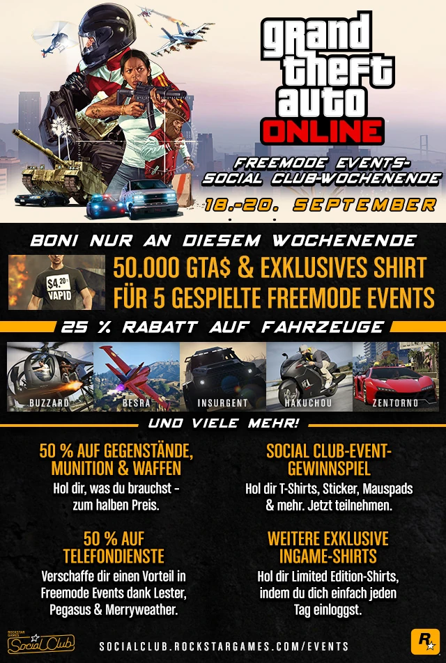 Freemode-Events-Social-Club-Wochenende | GTA Wiki | Fandom