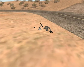 Autos versinken im Boden vor der Einfahrt zum Steinbruch in Fort Carson (beim Tanklager).