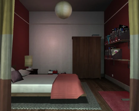 Das Schlaf- und Umkleidezimmer
