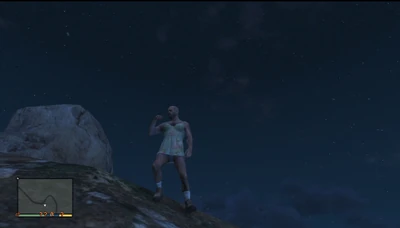 Trevor findet sich wieder einmal an einem sehr abgelegenen Ort wieder, in einem ausgefallenen Outfit