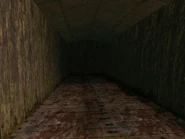 Die Hütten sind am Boden mit Blut beschmiert