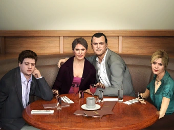 Die De Santas im Restaurant