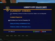 Der Bildschirm des Polizeicomputers