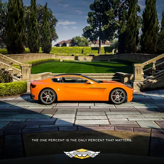 Eine Werbeanzeige für den Wagen