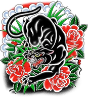 Ein Panther-Tattoo