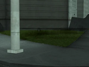 Polizei-Maverick im Boden, nur die Rotorblätter sind überirdisch