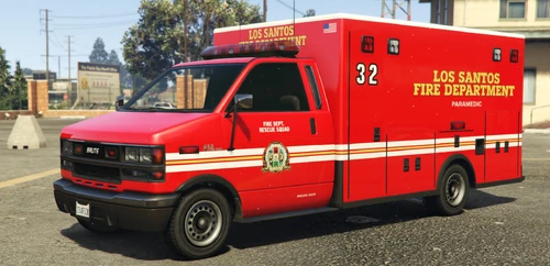 Der Krankenwagen (Los Santos Fire Department), Front- und Seitenansicht